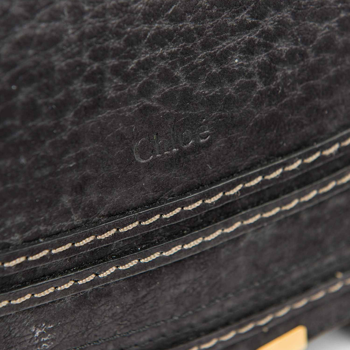 Chloe Leather Medium Marcie Saddle Bag Black