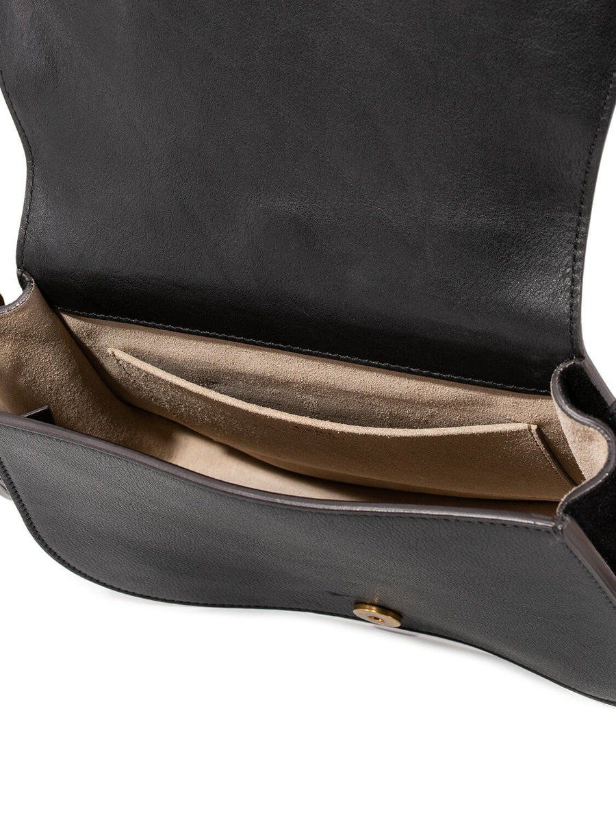 Chloe Leather Medium Nile Bracelet Bag Black