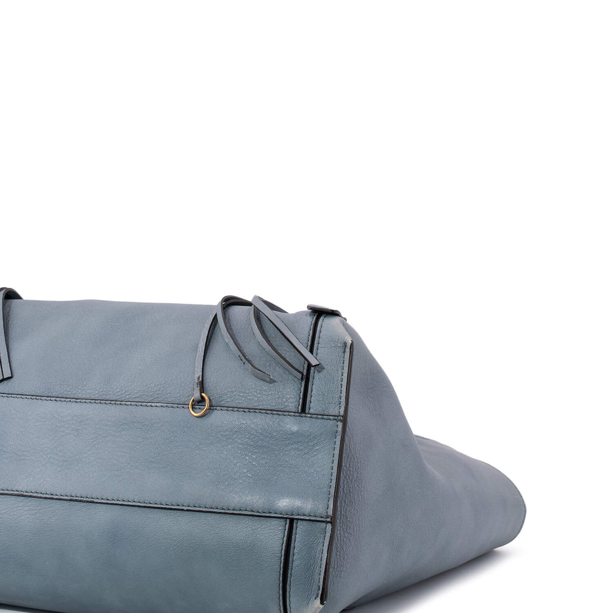 Chloe Leather Tassel Milo Bag Blue