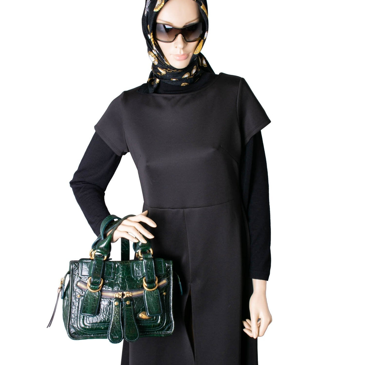 Chloe Leather Top Handle  Bag Green