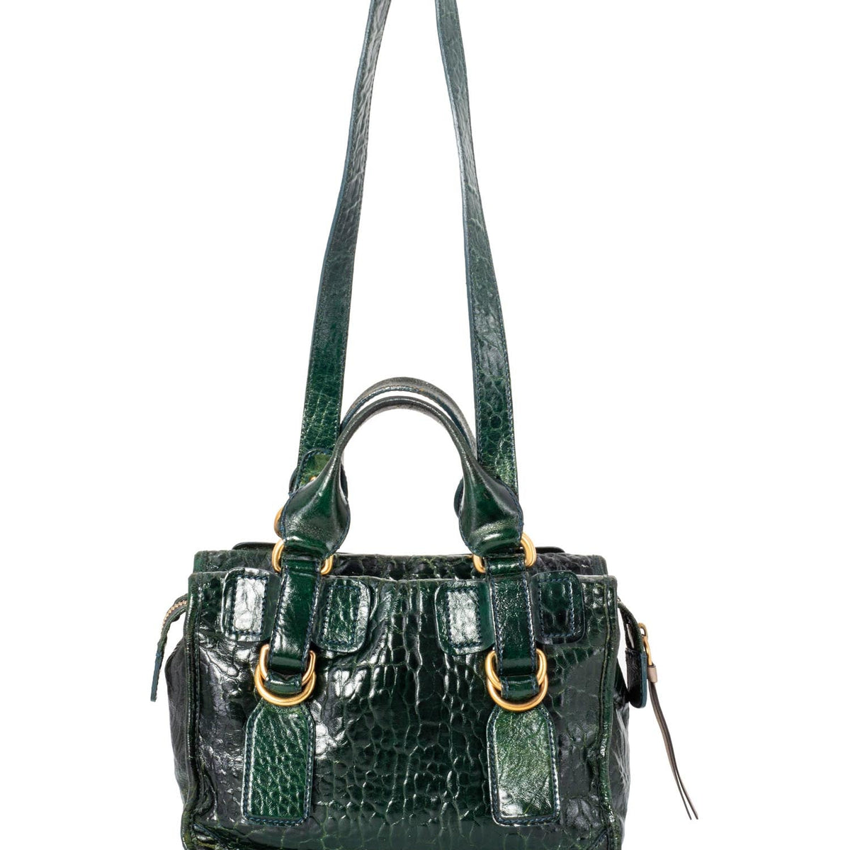 Chloe Leather Top Handle  Bag Green