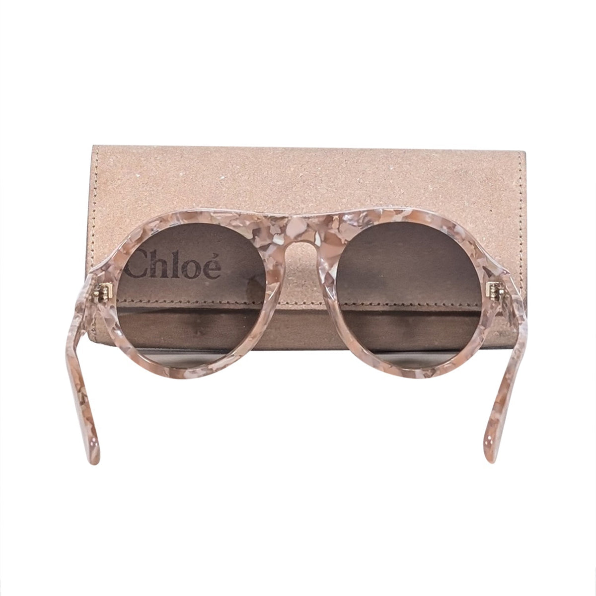 Chloe - Pink Recycled Acetate Round Sunglasses
