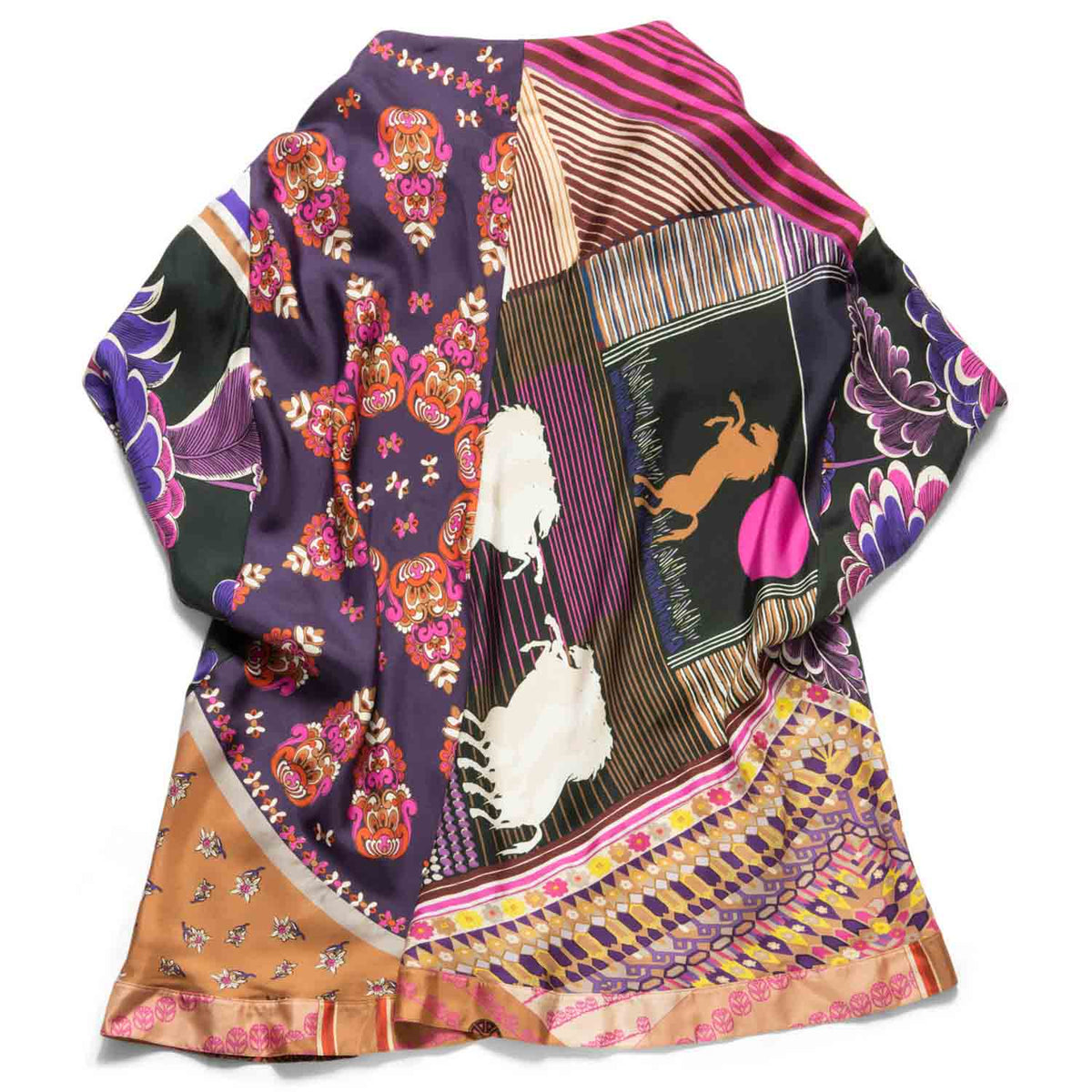 Chloe Silk Floral Equestrian Ruffled Shorts Belted Skirt Set Multicolor