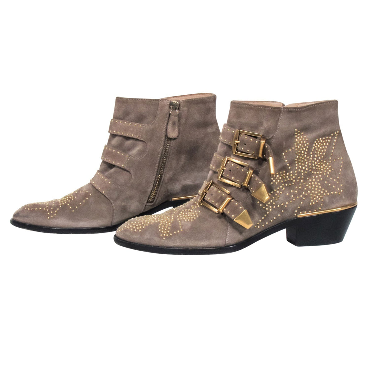 Chloe - Tuape Suede Studded Short Boots Sz 8.5