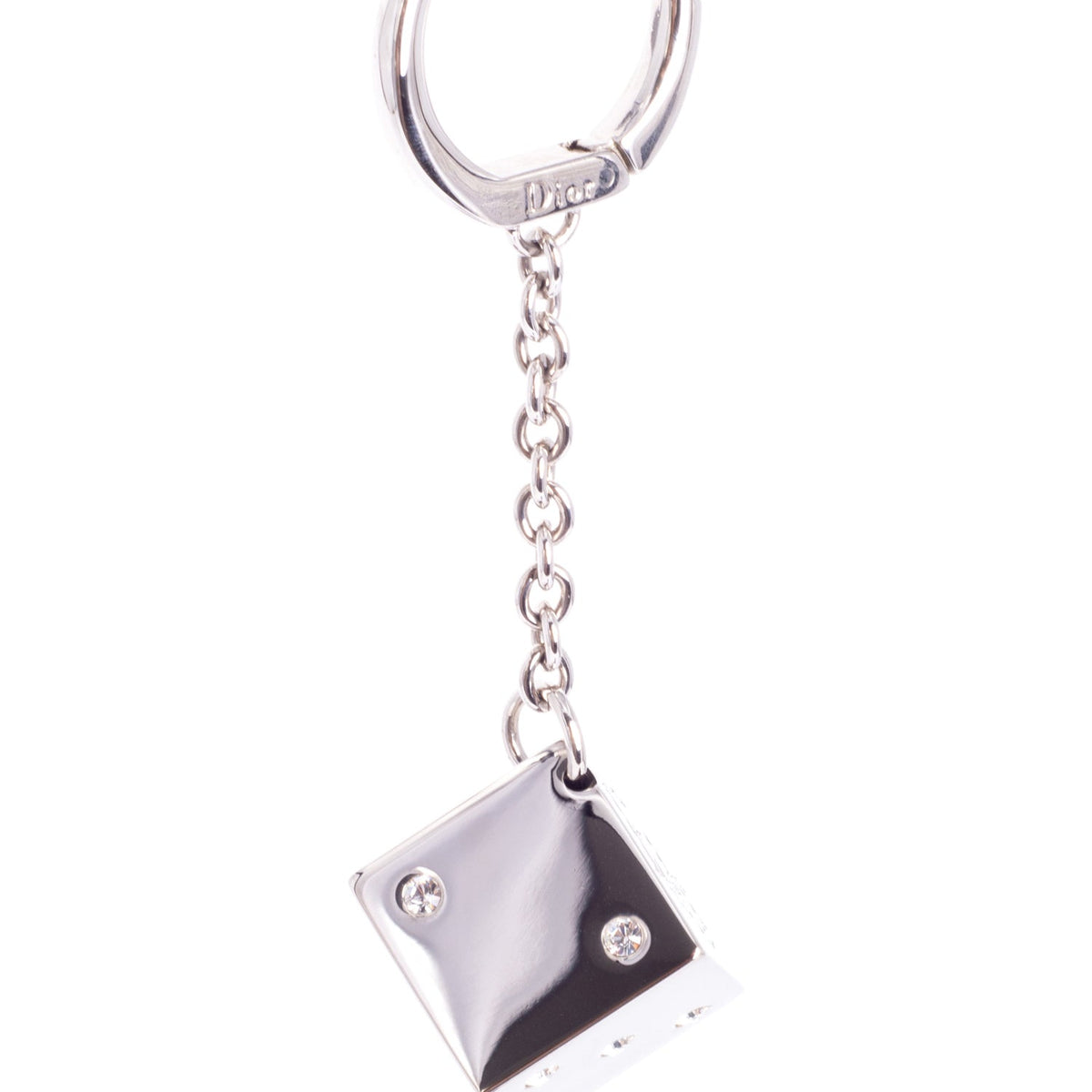 Christian Top quality Dior CD Logo Swarovski Crystal Dice Bag Charm Silver