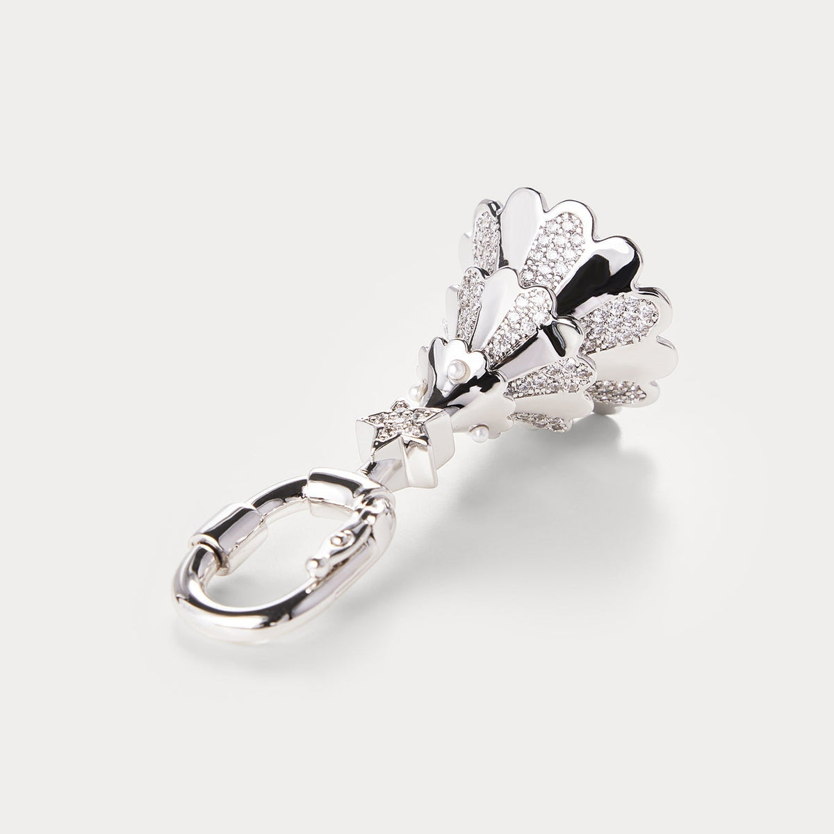 Half Diamond Silver—Christmas Tree Bag Charm