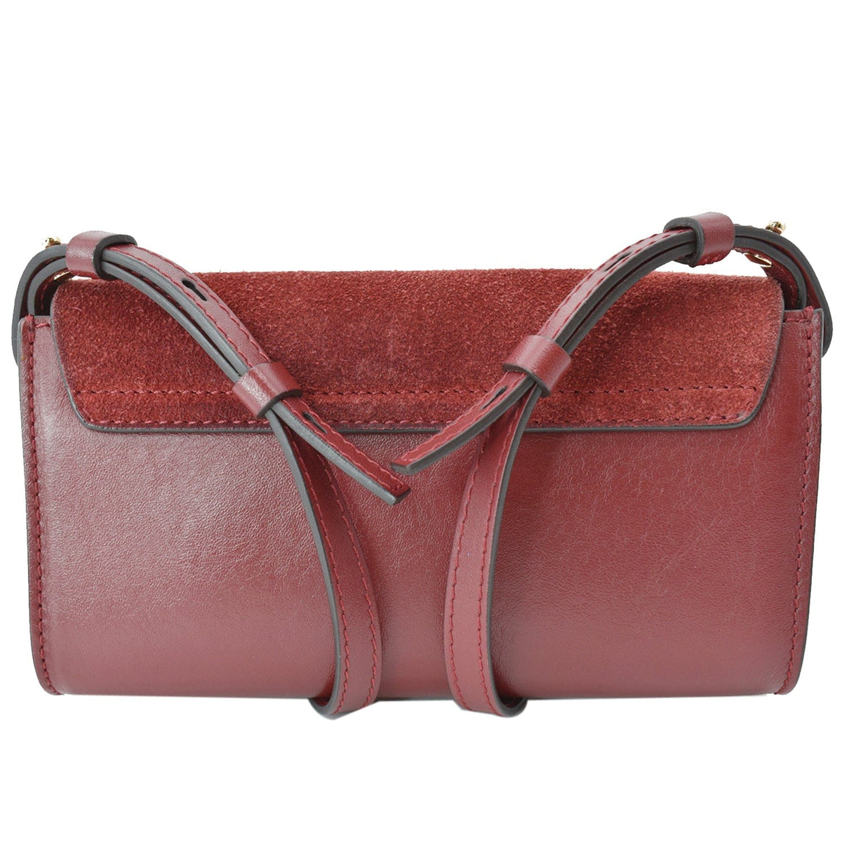 Chloe Mini Faye Suede Calfskin Leather Shoulder Bag Red