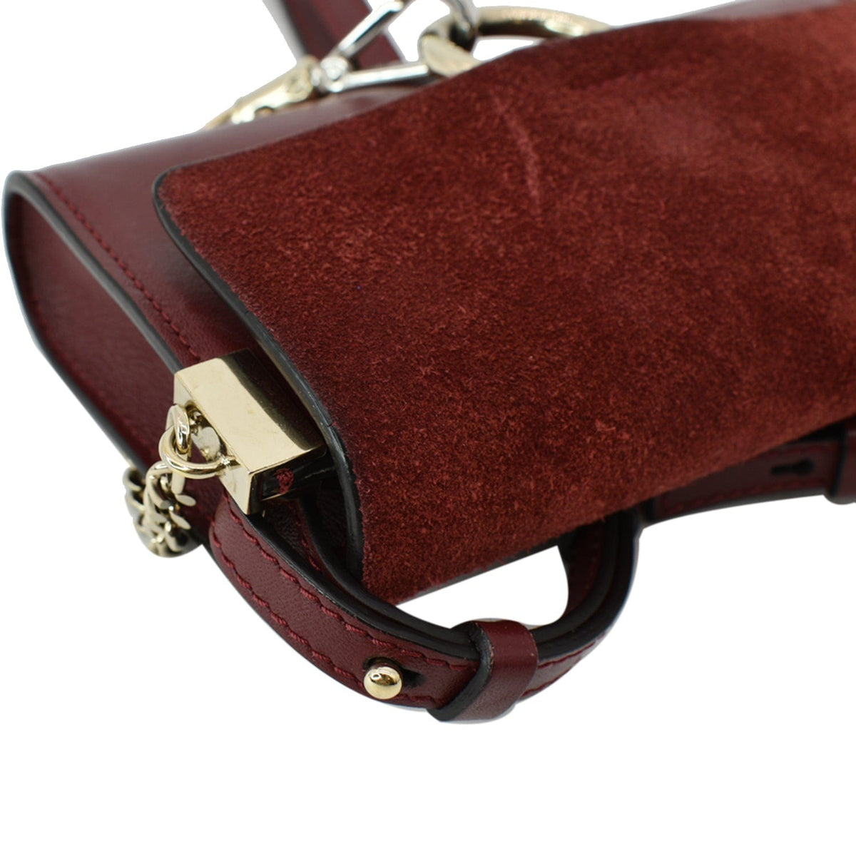 Chloe Mini Faye Suede Calfskin Leather Shoulder Bag Red
