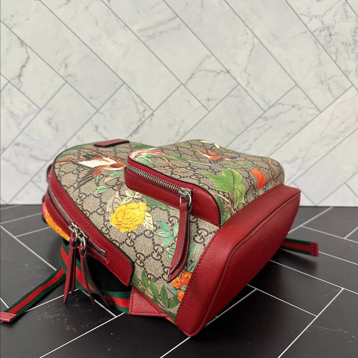 Gucci GG Blooms Supreme Coated Canvas Small Backpack