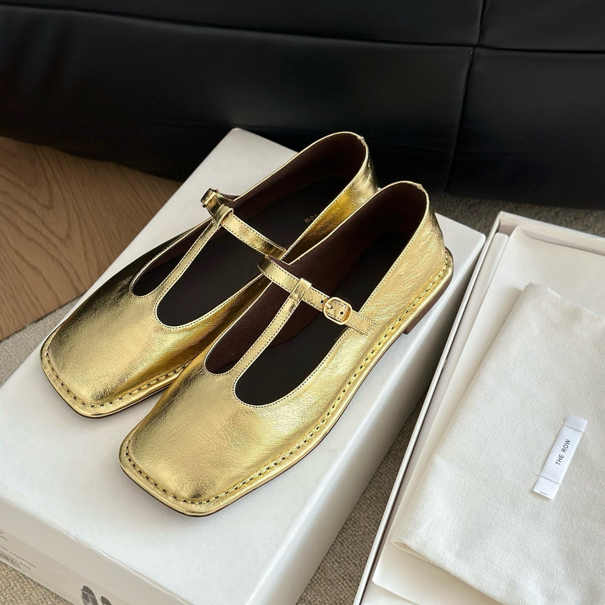 THE ROW T STRAP FLATS
