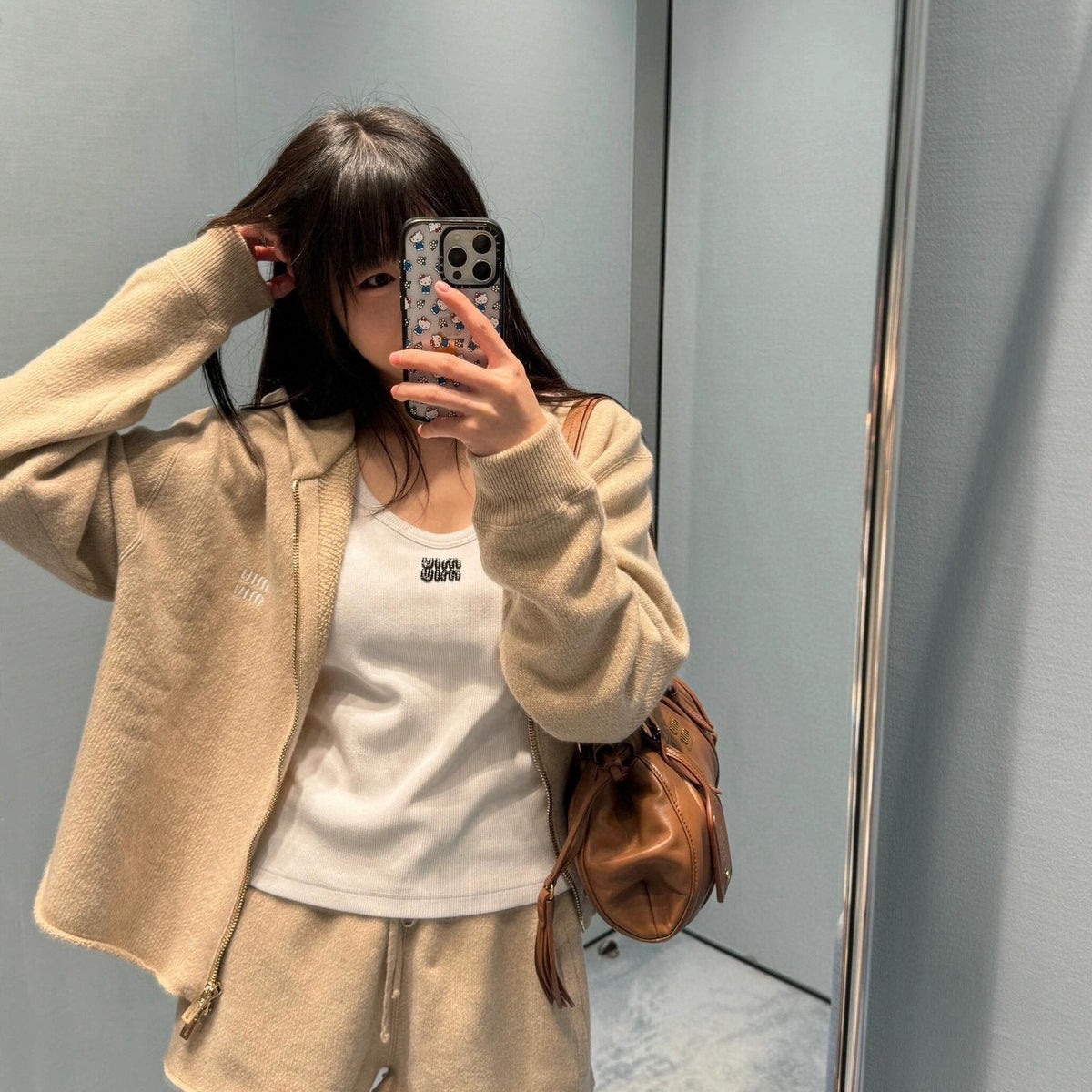 MIU M ZIP HOODIE