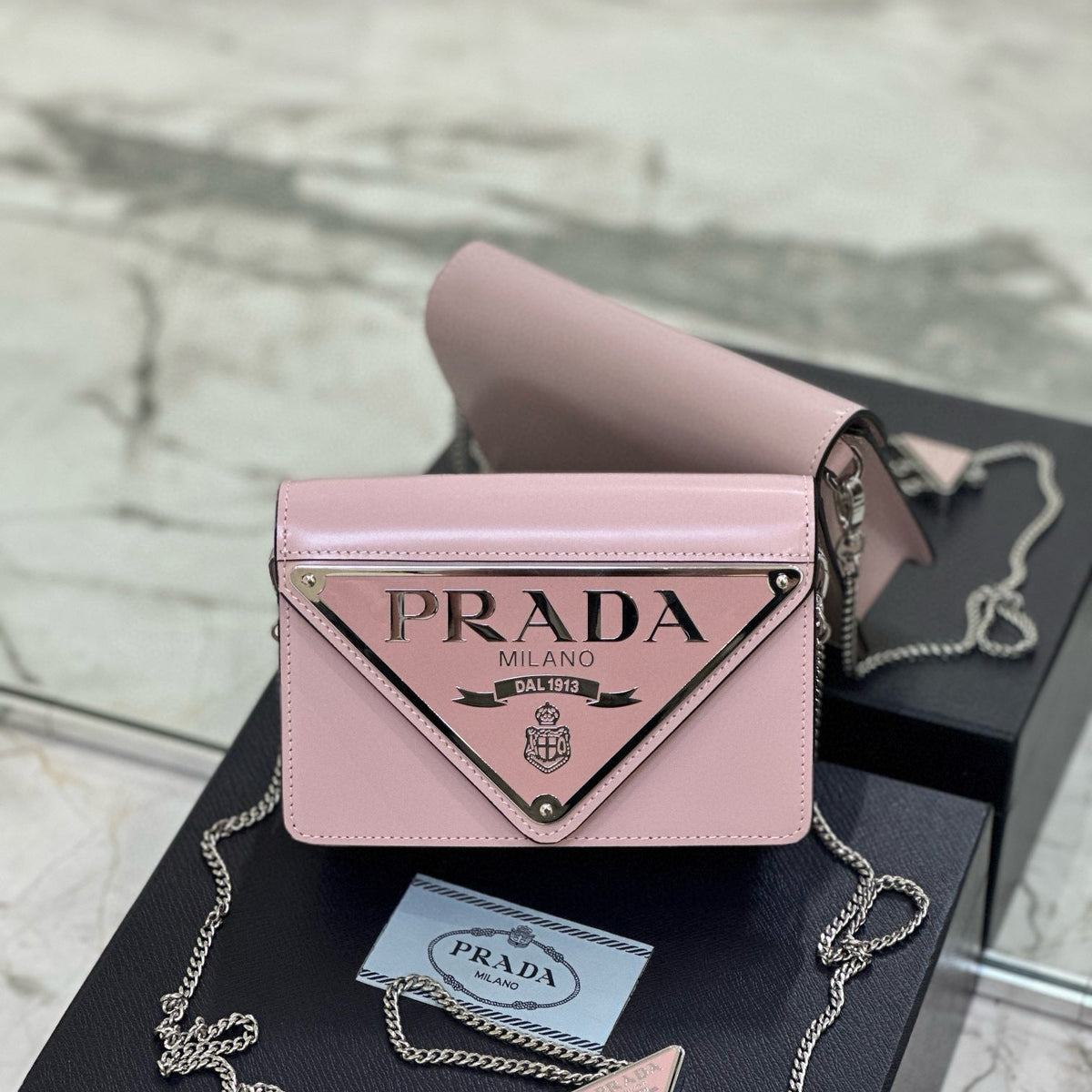 PD TRIANGLE LOGO BUFFED SHOULDER BAG