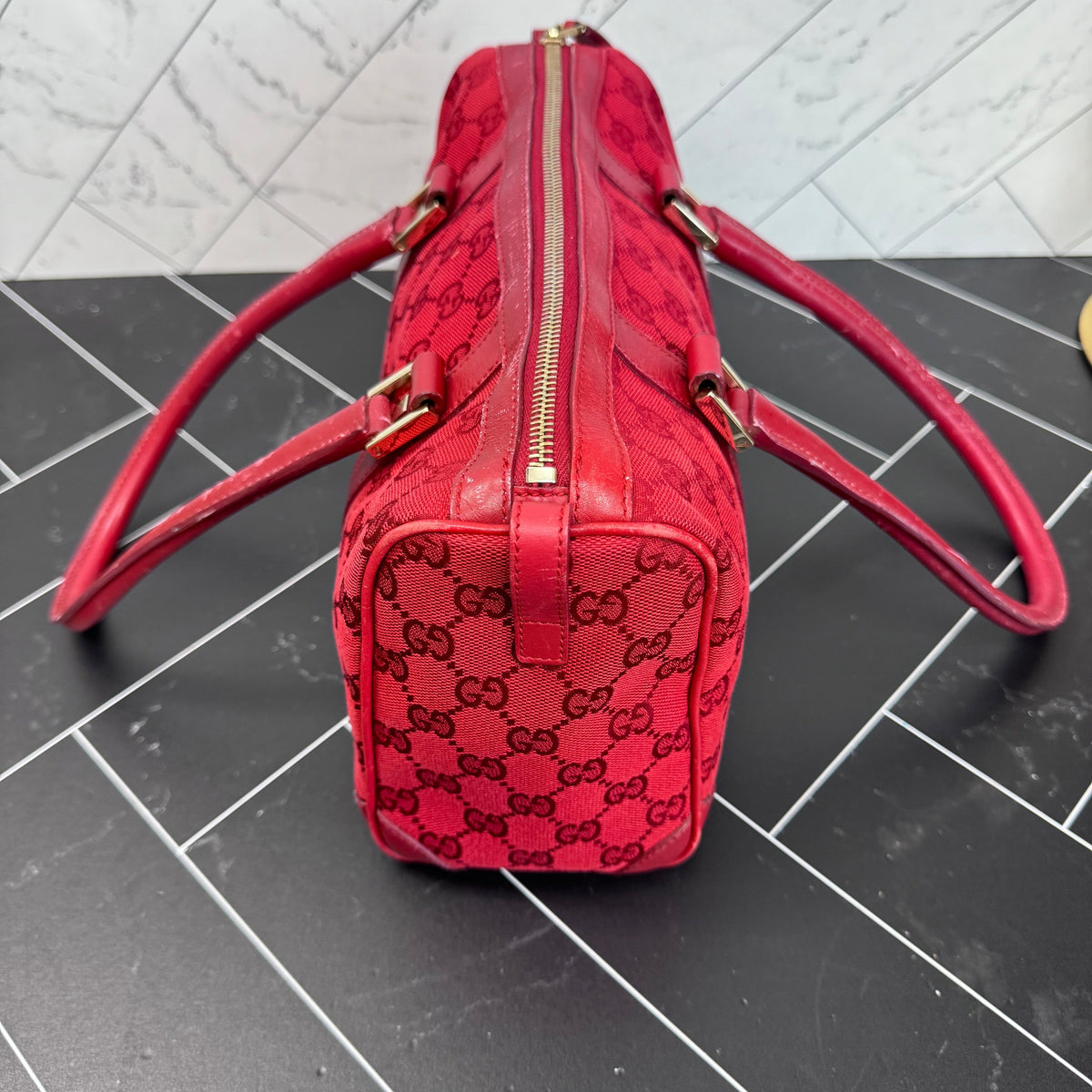 Gucci Red Canvas Shoulder Bag