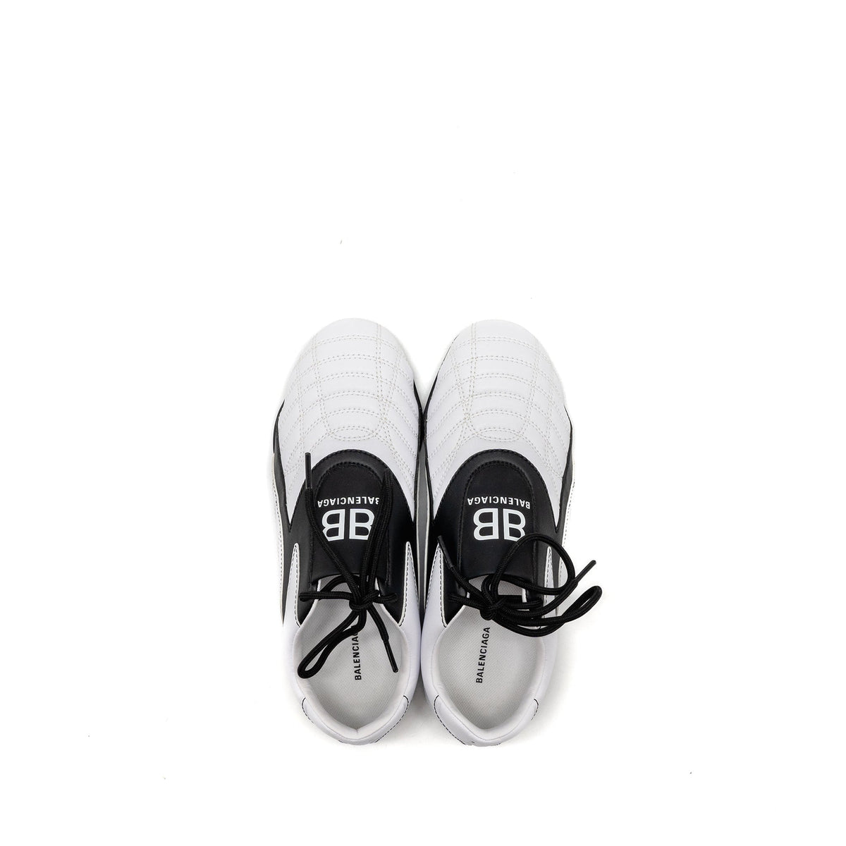 balenciaga Size 36 Zen Logo-Print Low-top Sneakers Faux Leather White/Black
