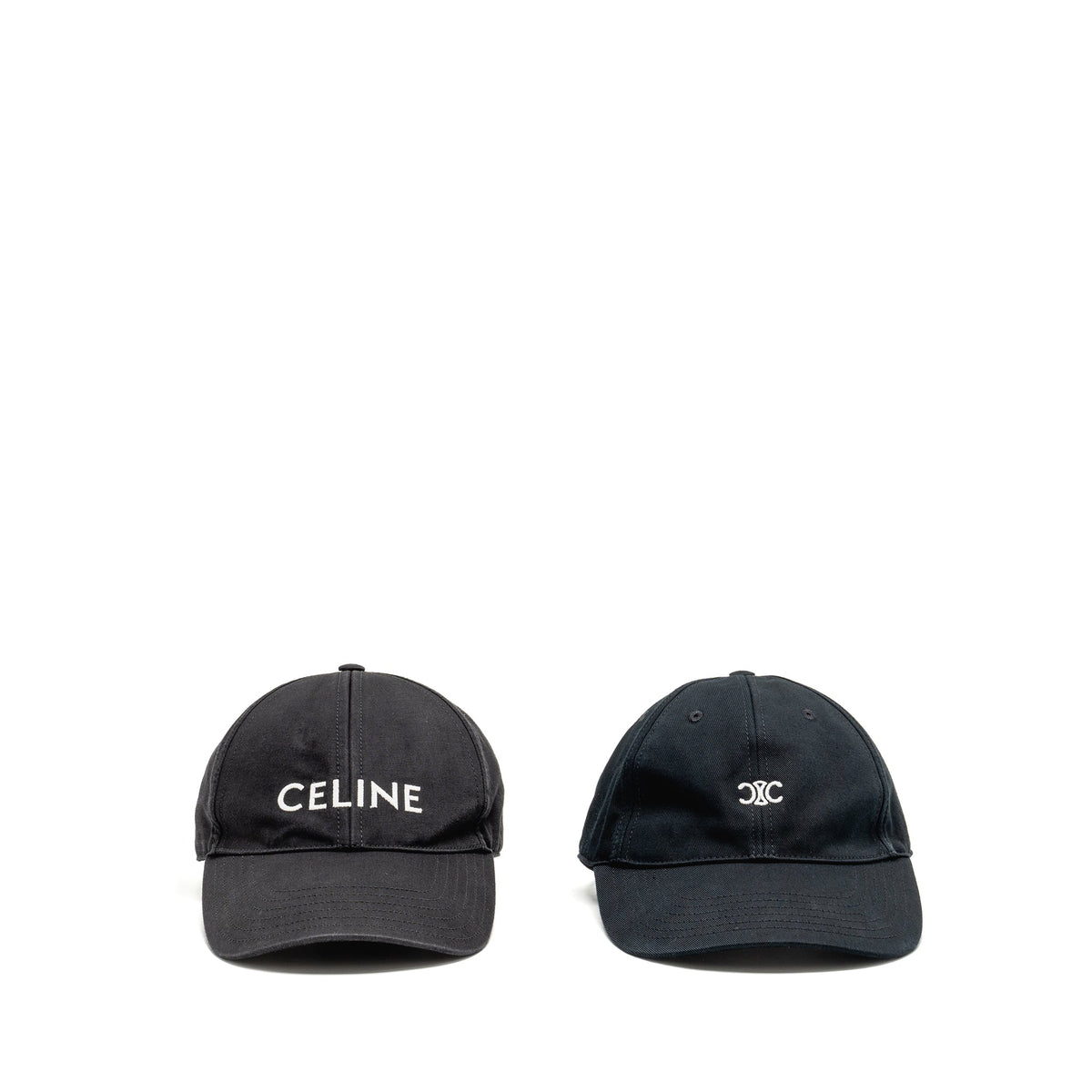 Celine Size S Triomphe and Letter Logo Baseball Cap Black (Sell in Set)