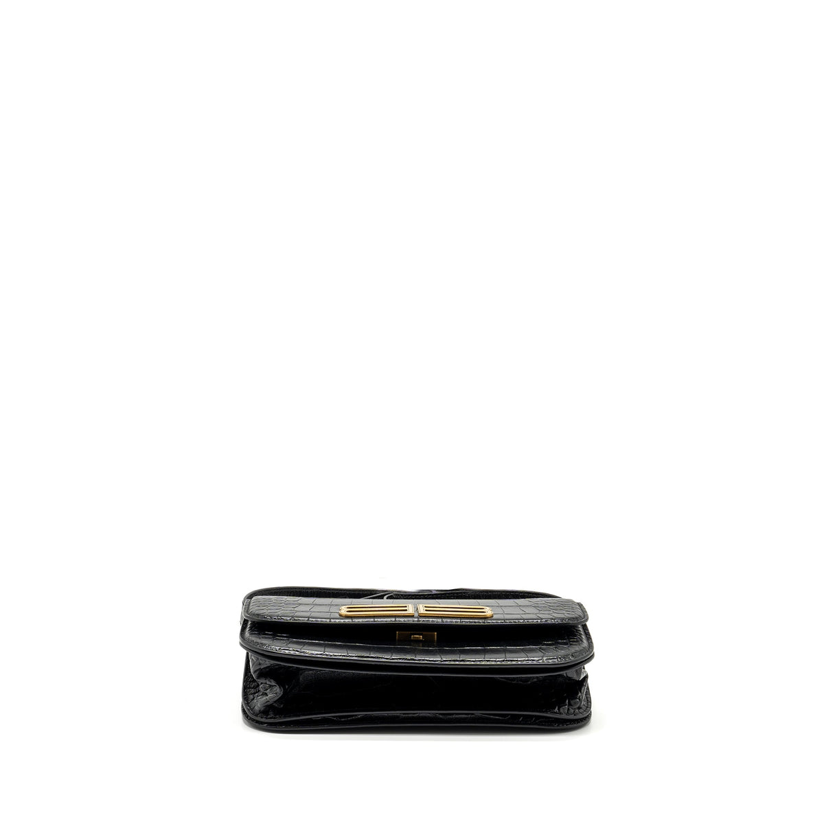 balenciaga Gossip shoulder bag croc-embossed calfskin black GHW