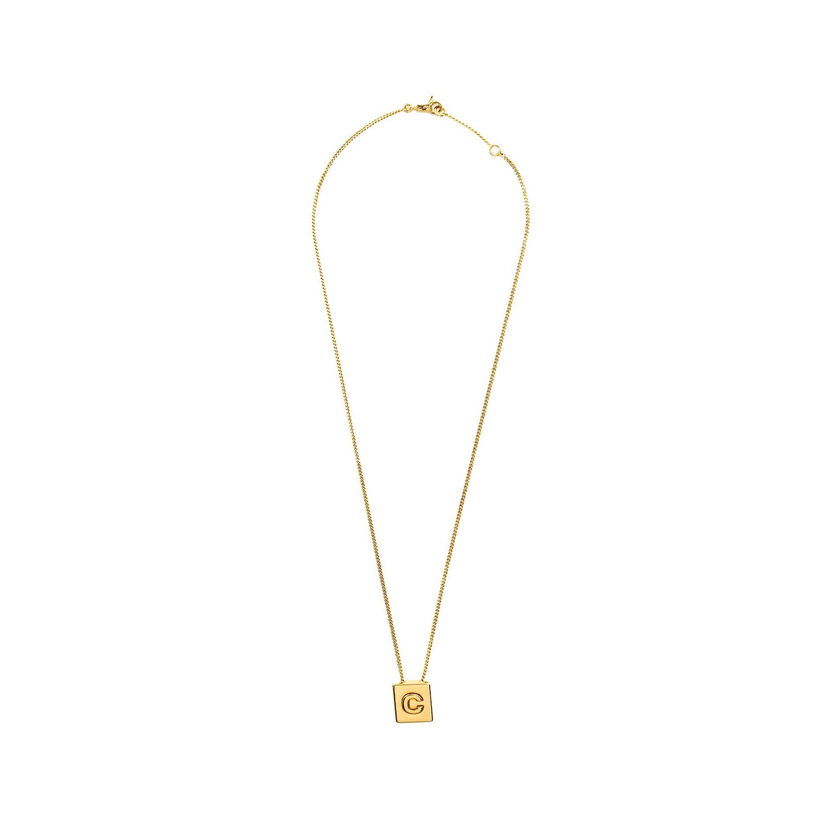 Celine Alphabet C Necklace In Brass Gold Tone