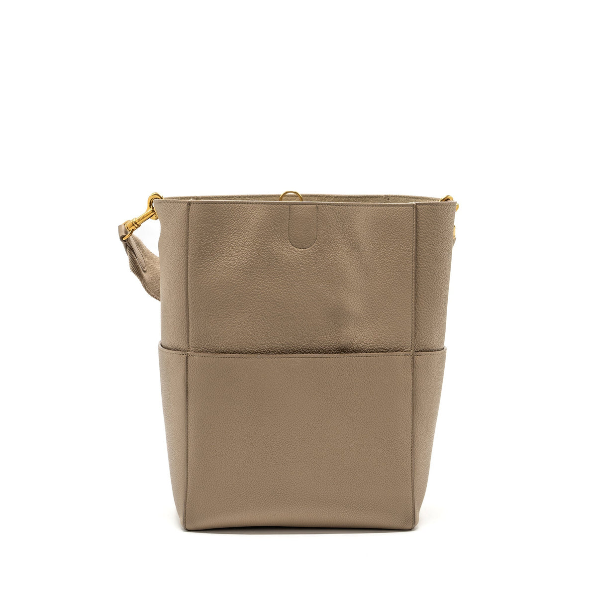 Celine Sangle Bucket Bag Calfskin Light Grey GHW