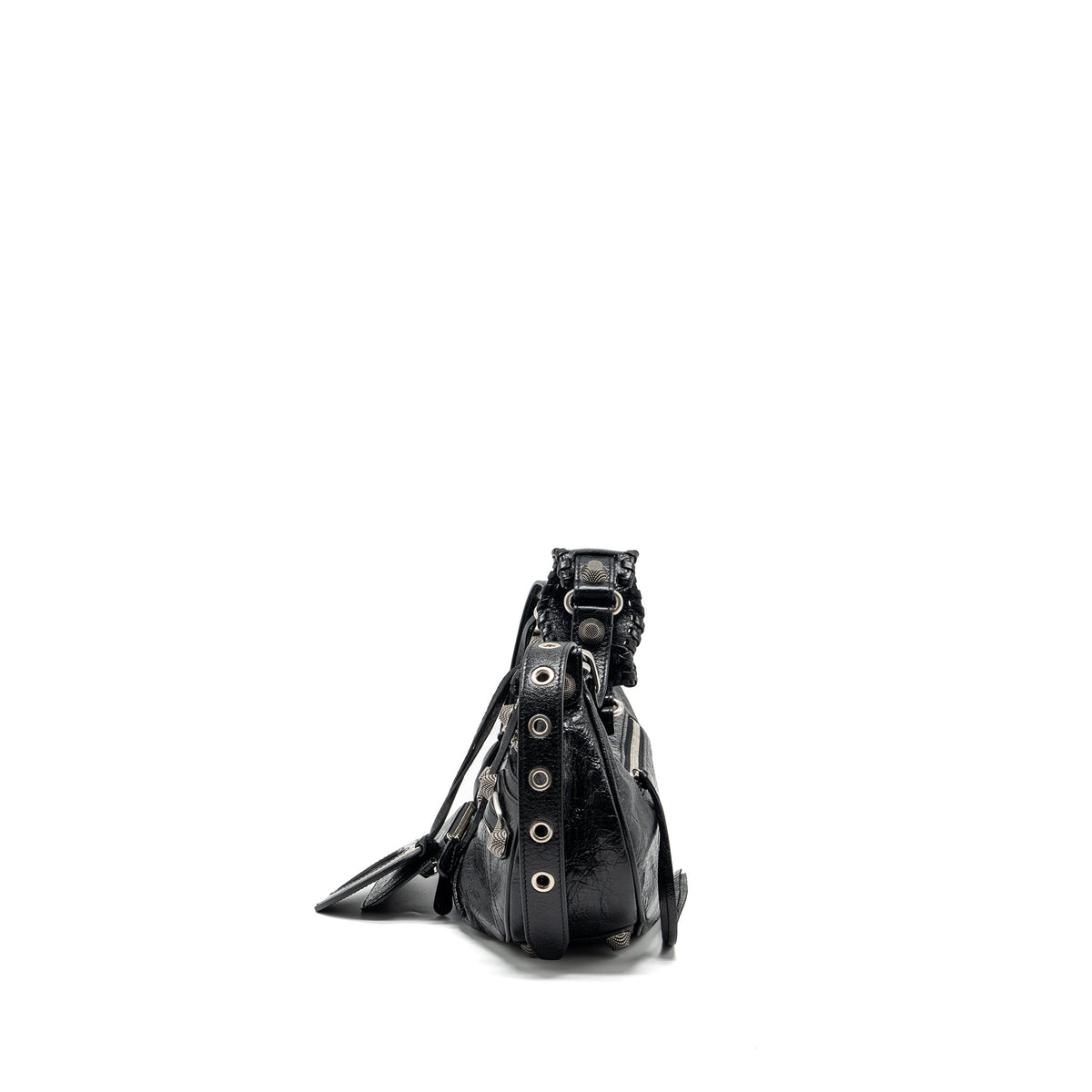 balenciaga Le Cargole Small Shoulder Bag Lambskin Black SHW