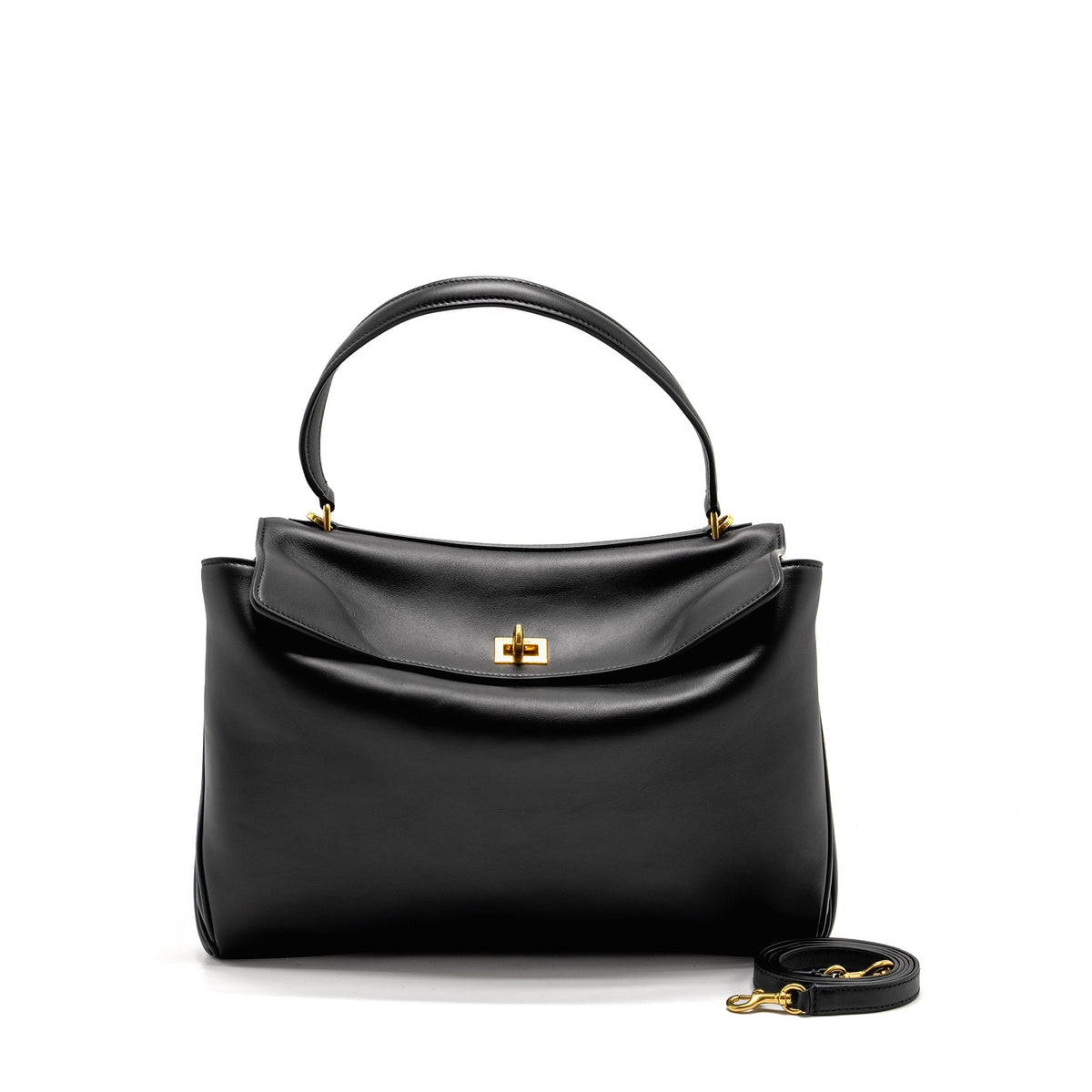 balenciaga Medium Rodeo Handbag Smooth Calfskin Black GHW