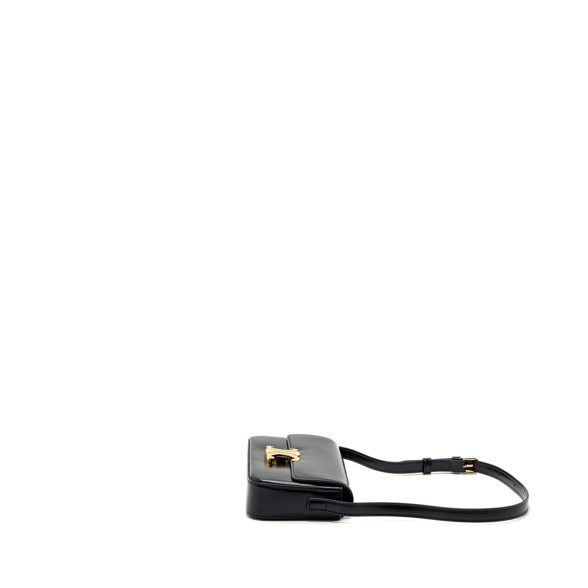 Celine Triomphe Shoulder bag shiny calfskin black GHW