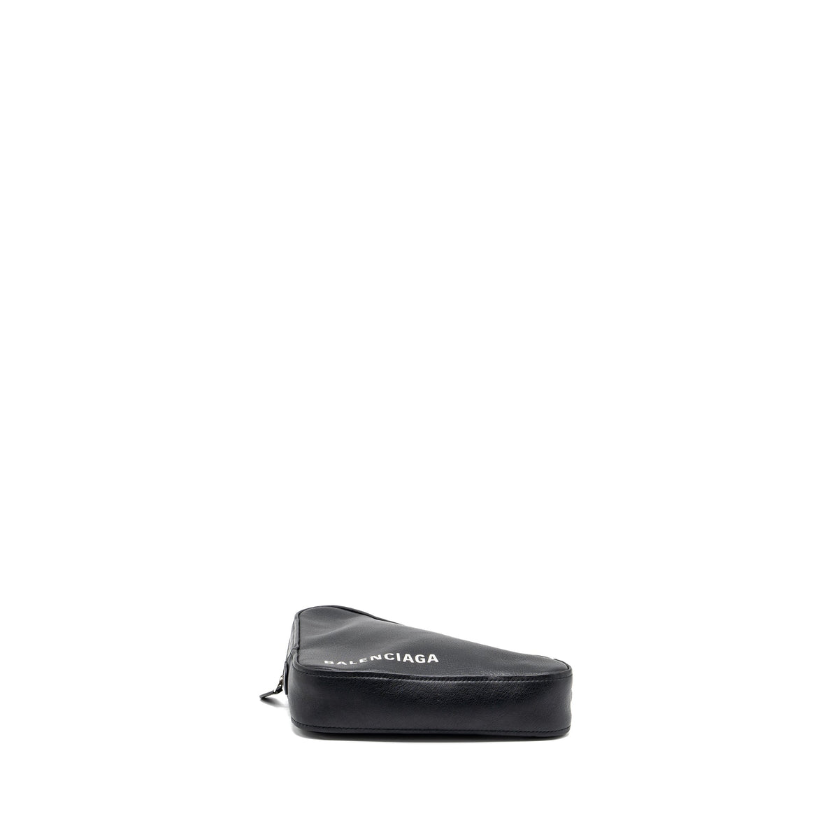 balenciaga triangle zip clutch calfskin black SHW