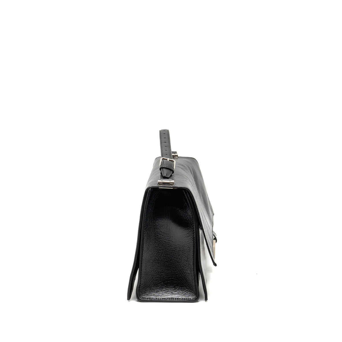 balenciaga Medium Crush Shoulder Bag Calfskin Leather Black SHW