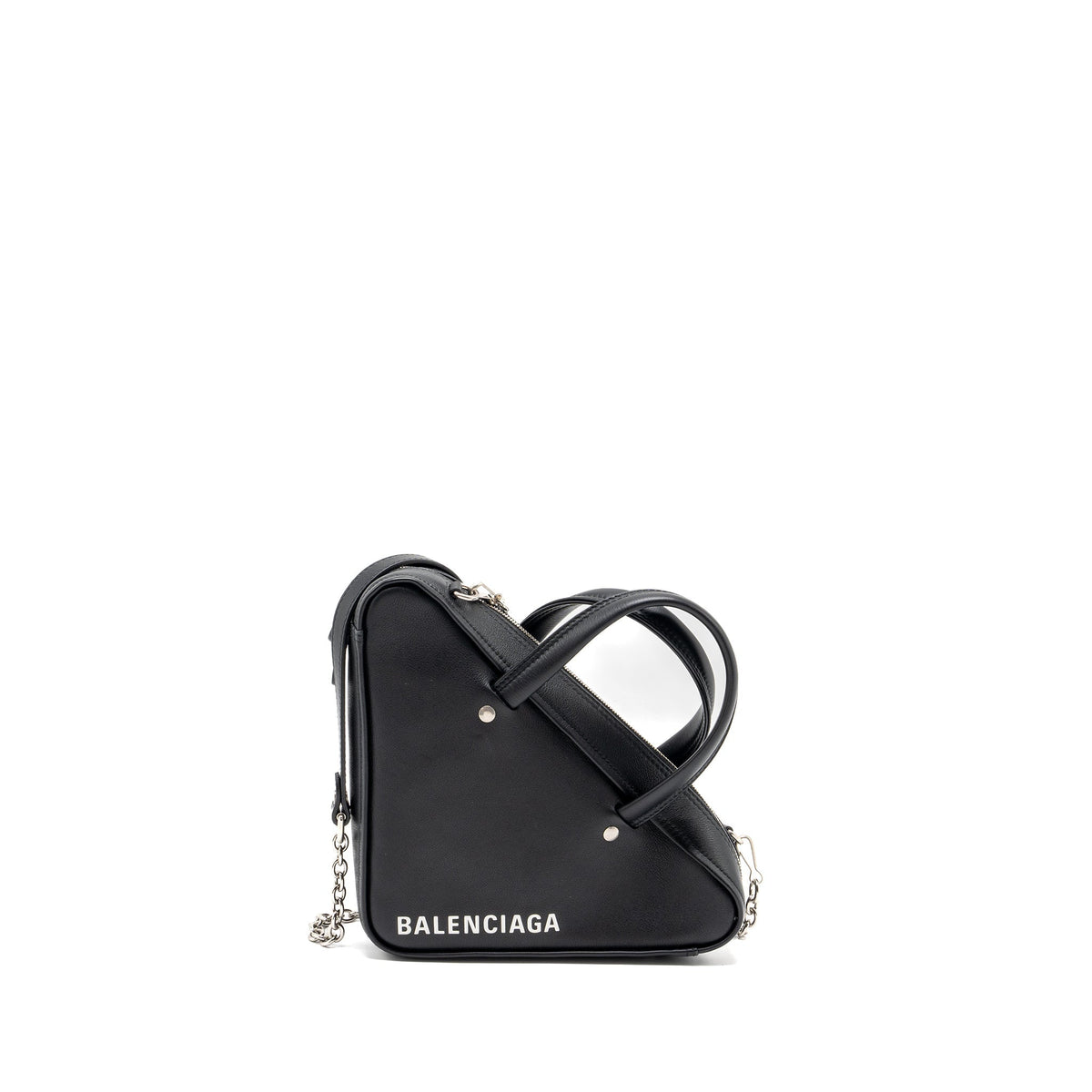 balenciaga triangle duffle bag calfskin black SHW