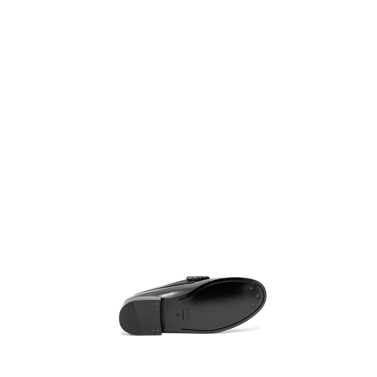 Celine Size 37 Triomphe Loafer Polished Calfskin Black GHW