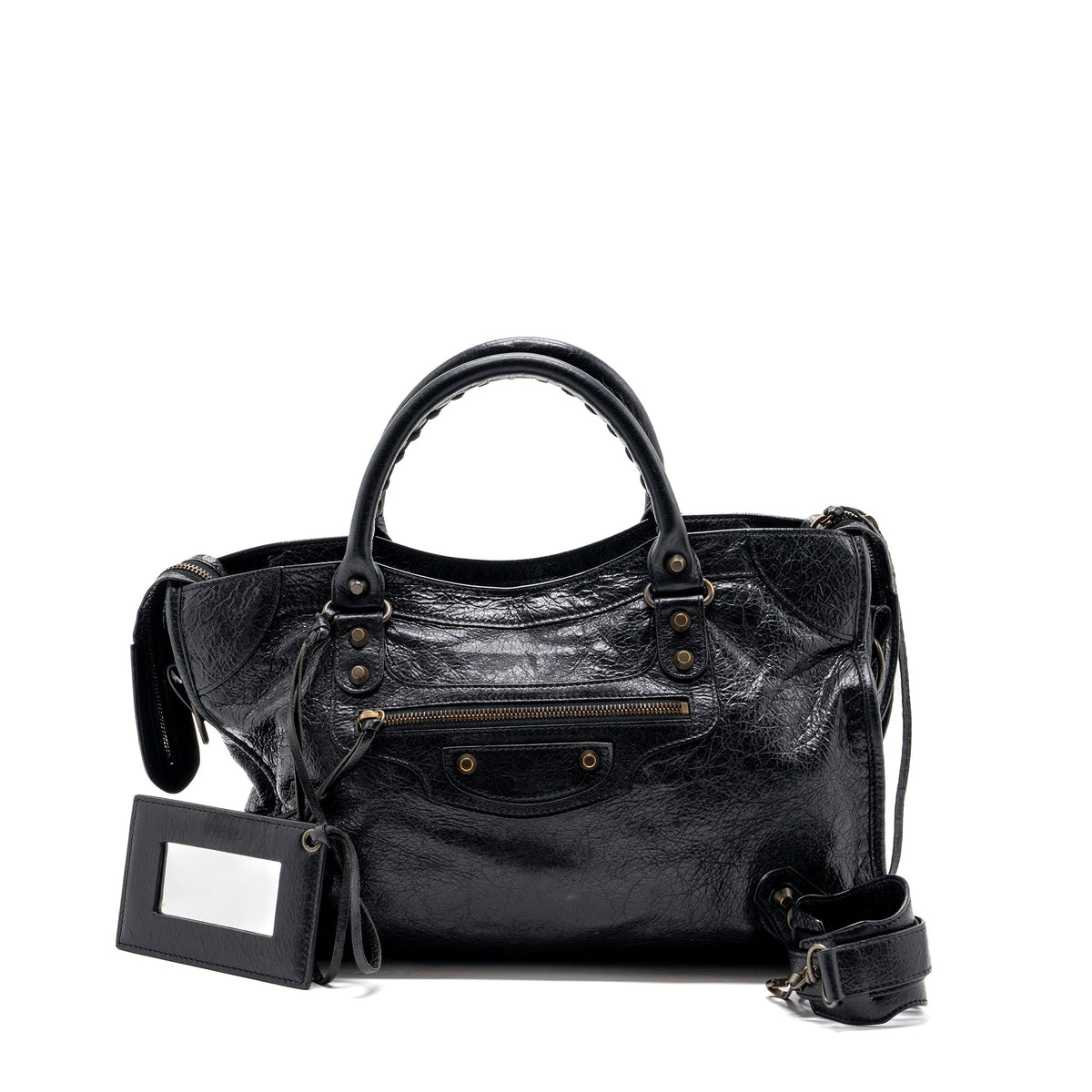 balenciaga Classic City Bag leather Black Ruthenium Gold Hardware