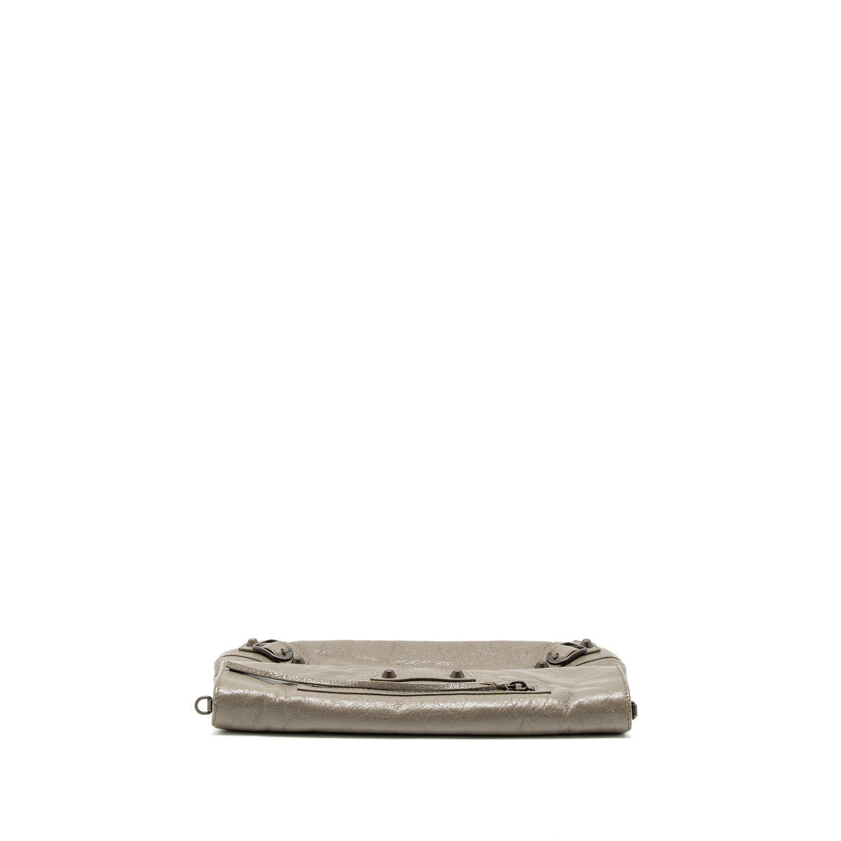 balenciaga City Fold Clutch/Shoulder Bag Leather Grey Ruthenium Hardware