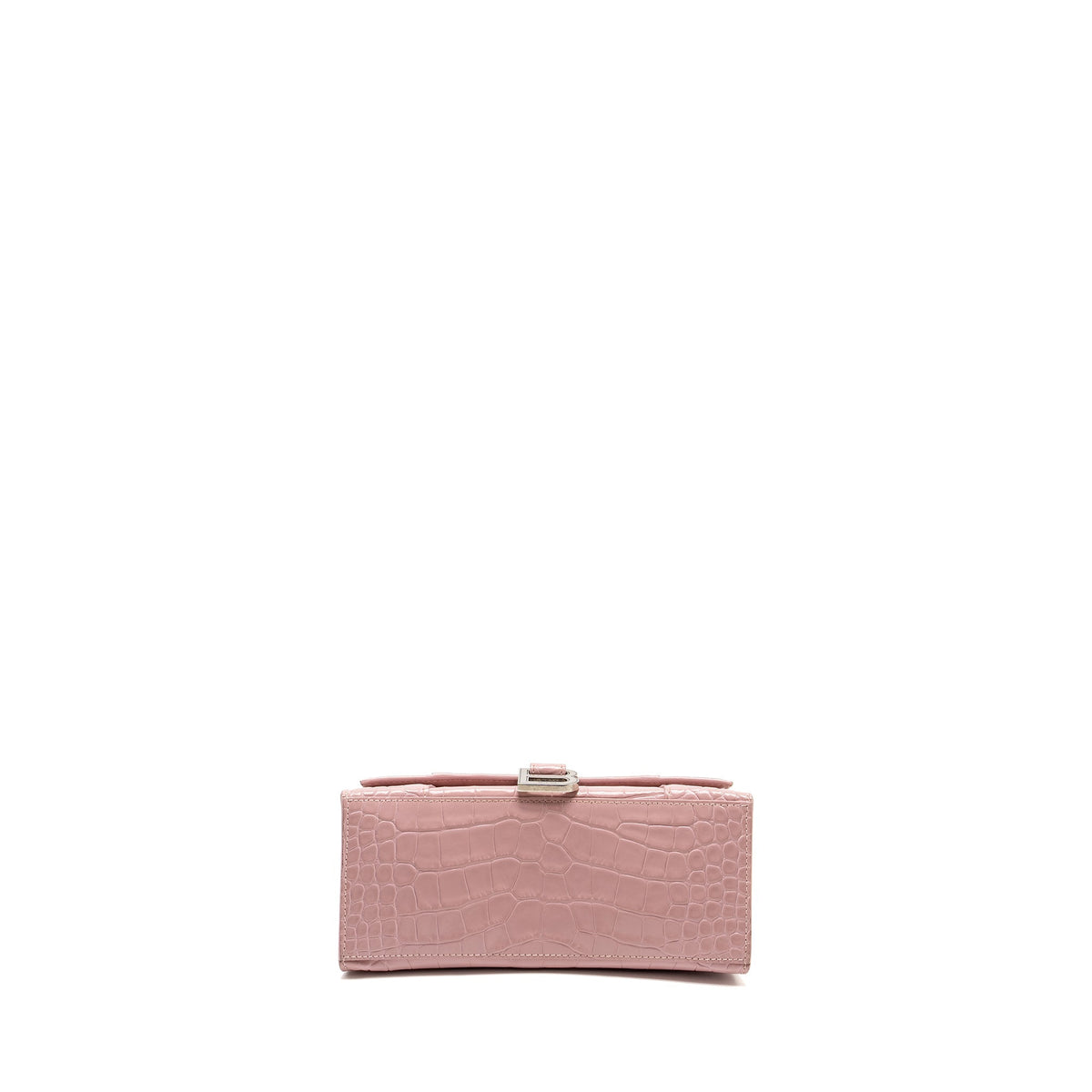 balenciaga Hourglass S Croc-Embossed Calfskin Pink SHW