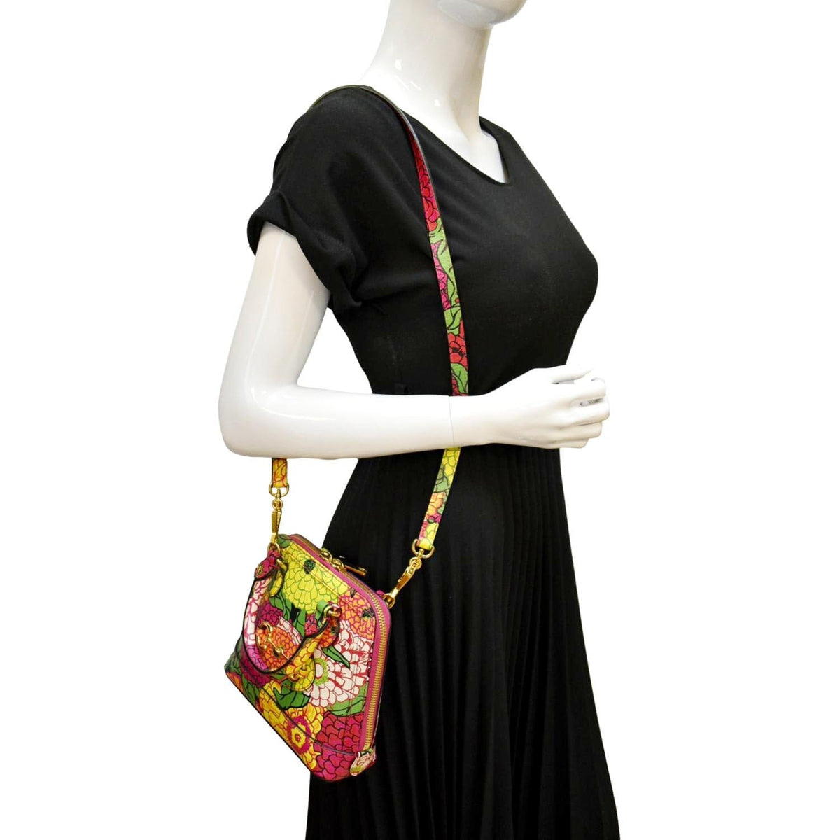 GUCCI Mini Horsebit 1955 Leather Crossbody Bag Multicolor 640716