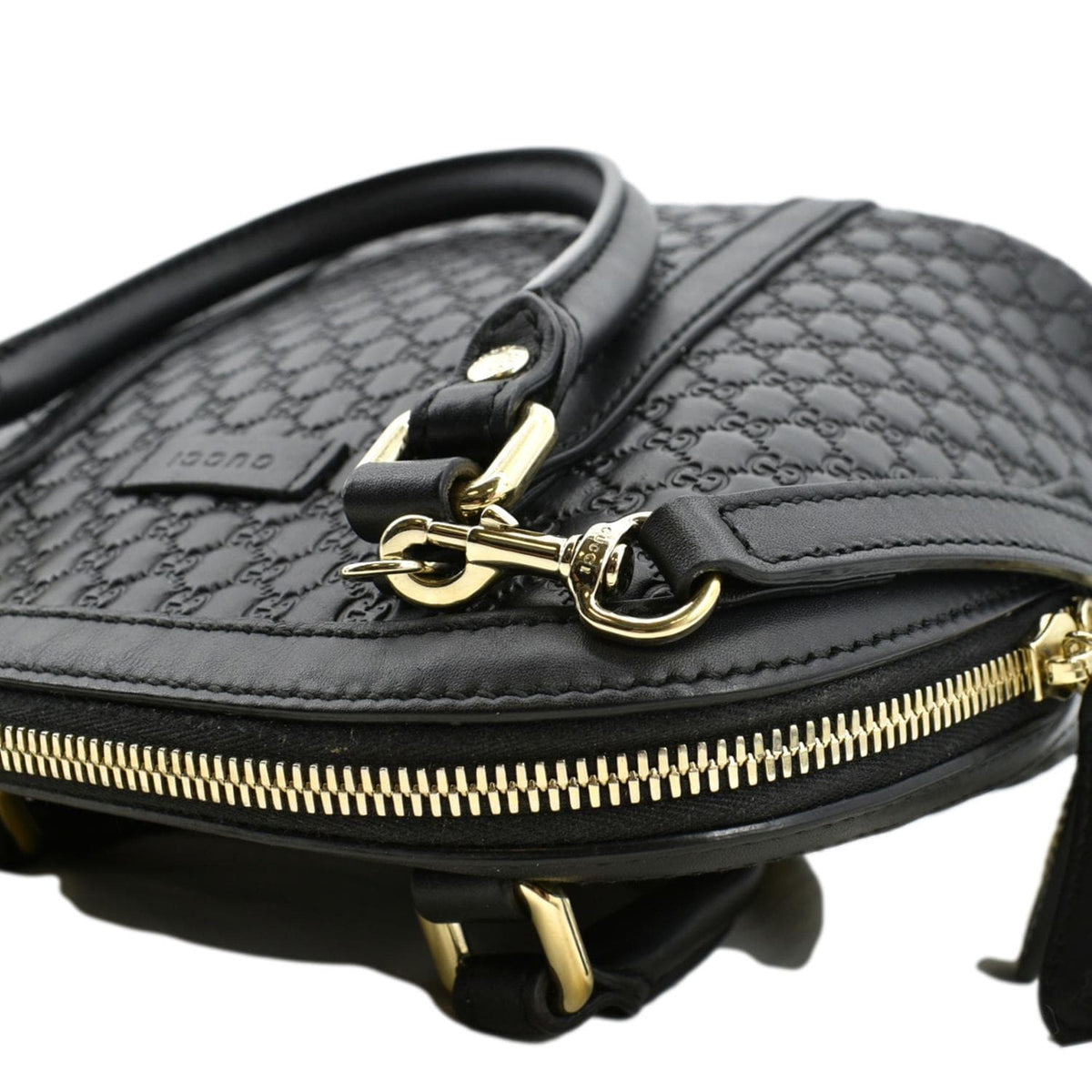 GUCCI Mini Dome Leather Crossbody Bag Black 449654