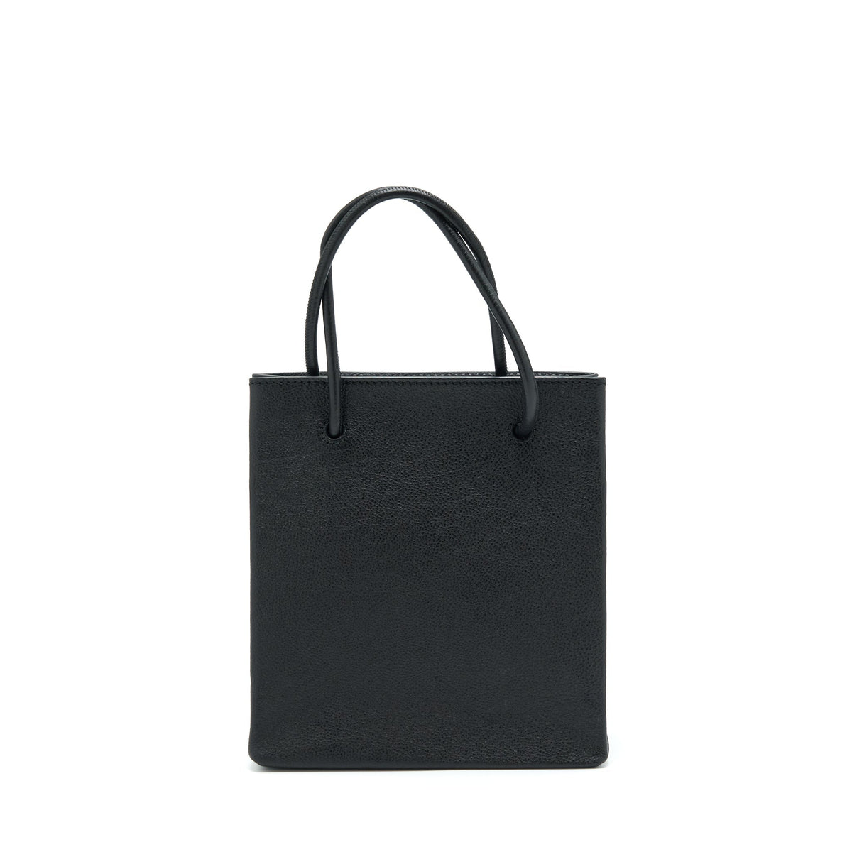 balenciaga Top Handle Shopping Tote Bag Calfskin Black SHW