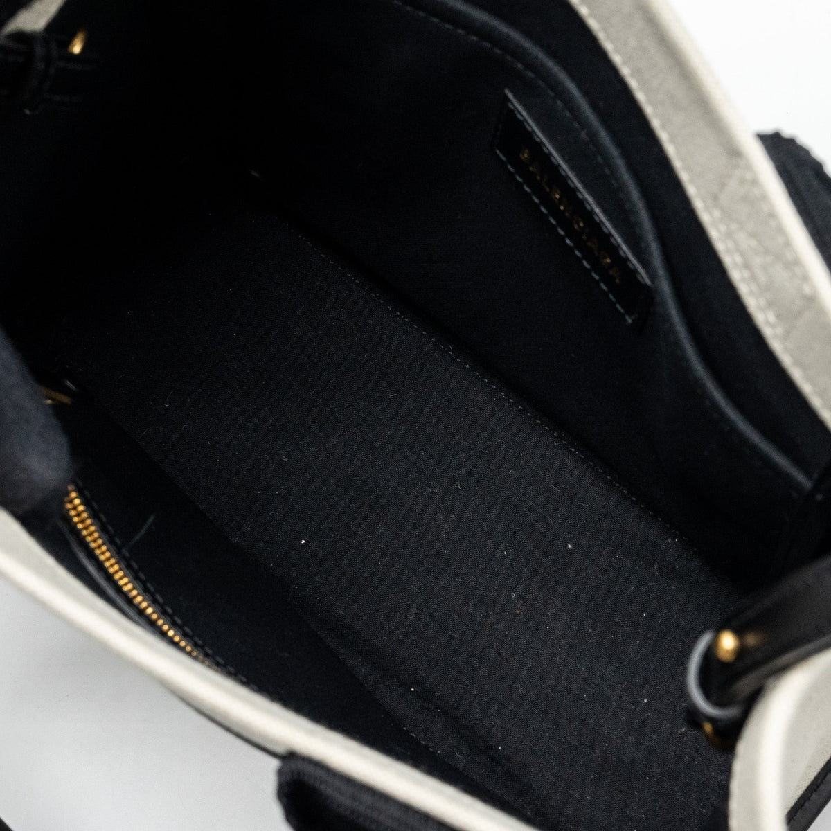 balenciaga Small Tote Bag Canvas/ Leather Black/White GHW