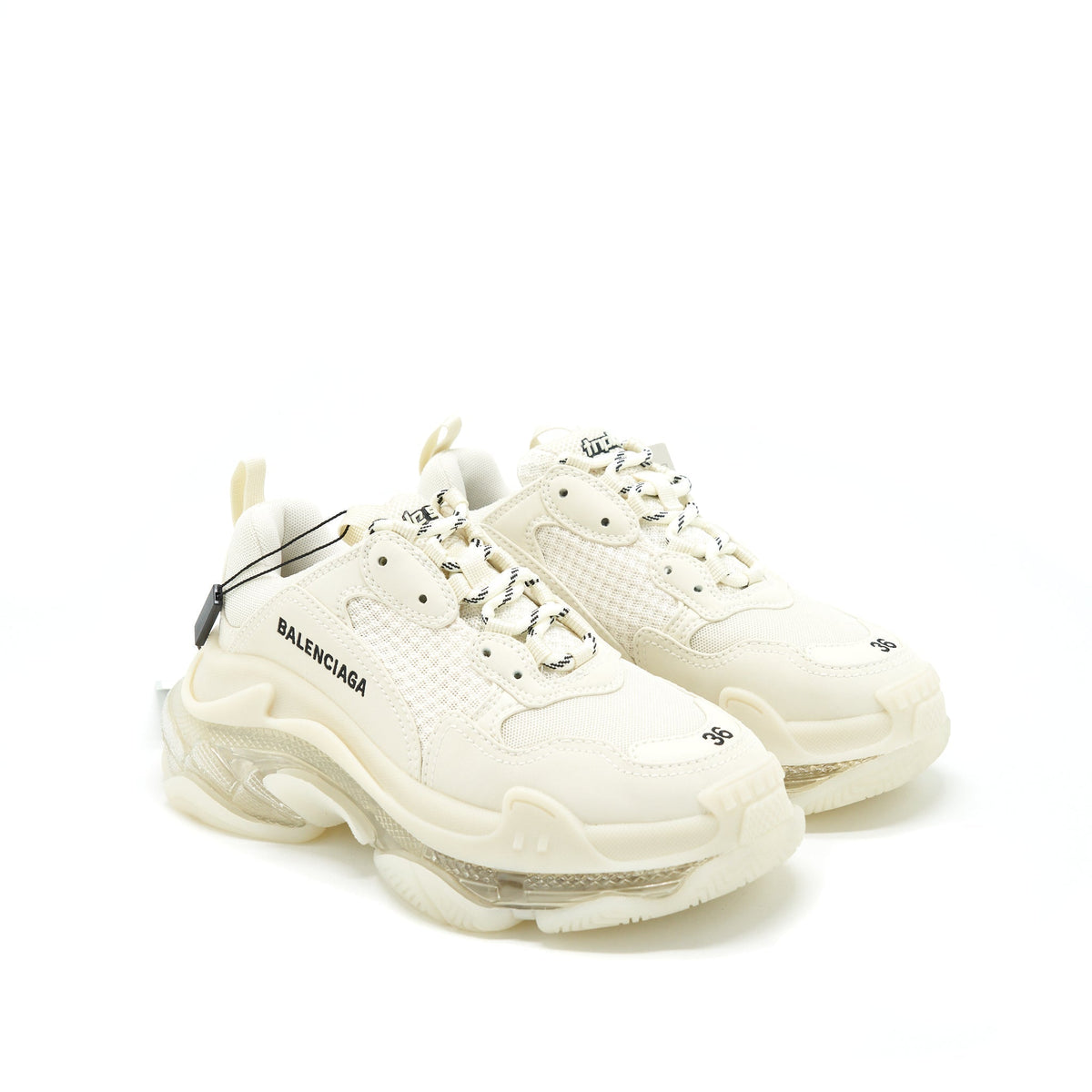 balenciaga Size 36 Triple S Trainers Clear Sole White