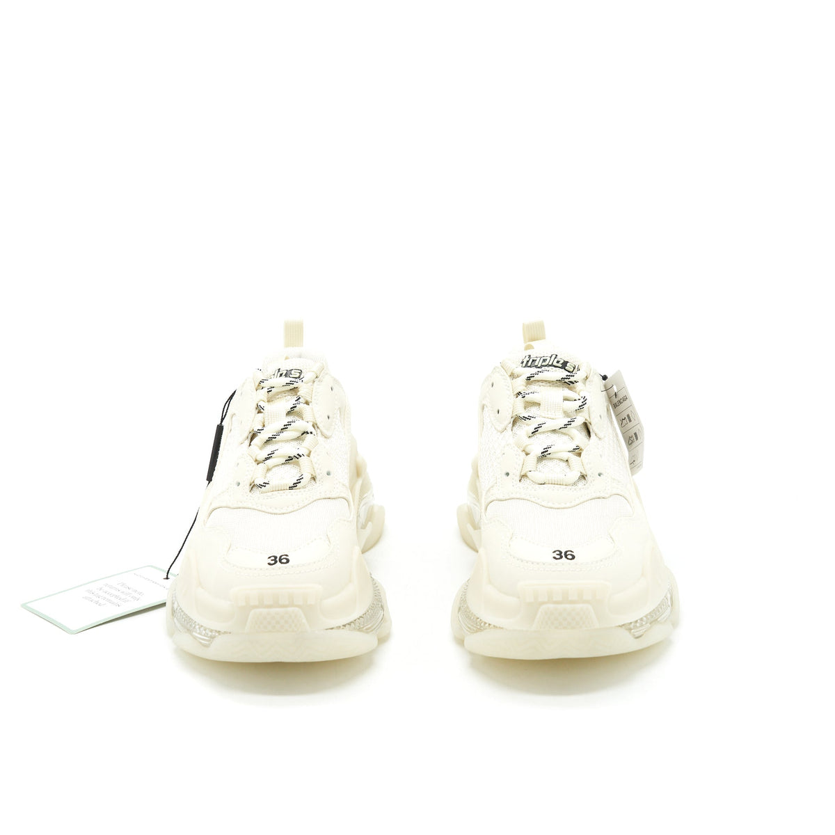 balenciaga Size 36 Triple S Trainers Clear Sole White