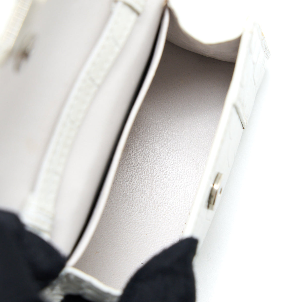 balenciaga Mini Hourglass Bag Croc Embossed Calfskin White SHW