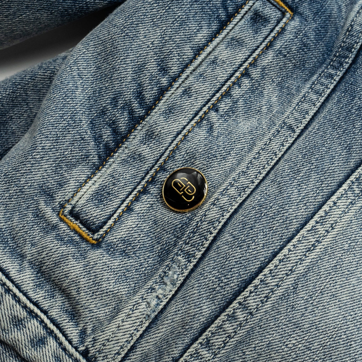 balenciaga size 38 denim jacket blue