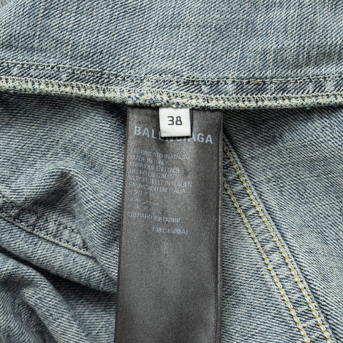 balenciaga size 38 denim jacket blue