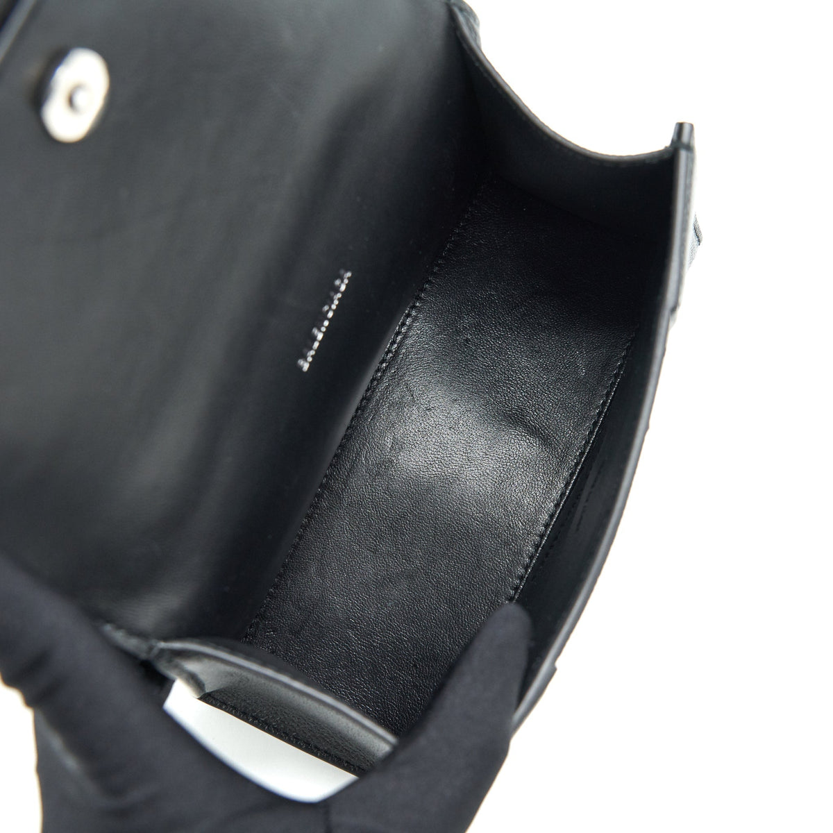 balenciaga Hourglass AS Grained Calfskin Black SHW