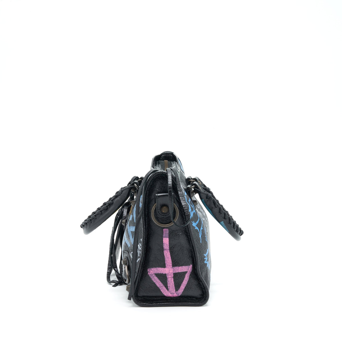 balenciaga City Bag Black With Multicolour Graffiti Ruthenium Hardware
