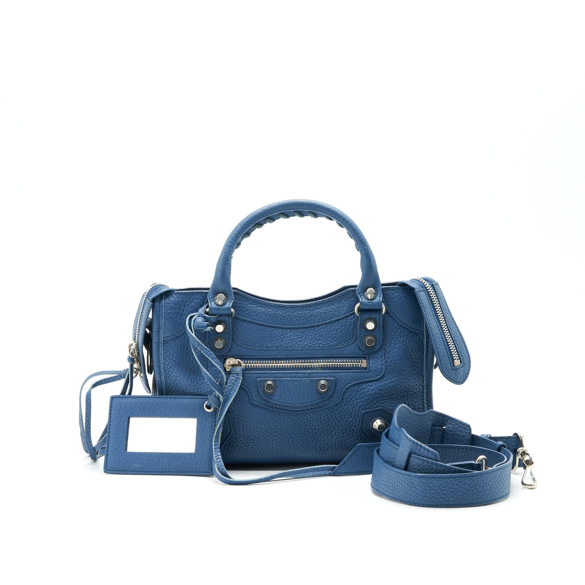 balenciaga Mini City Bag Blue SHW