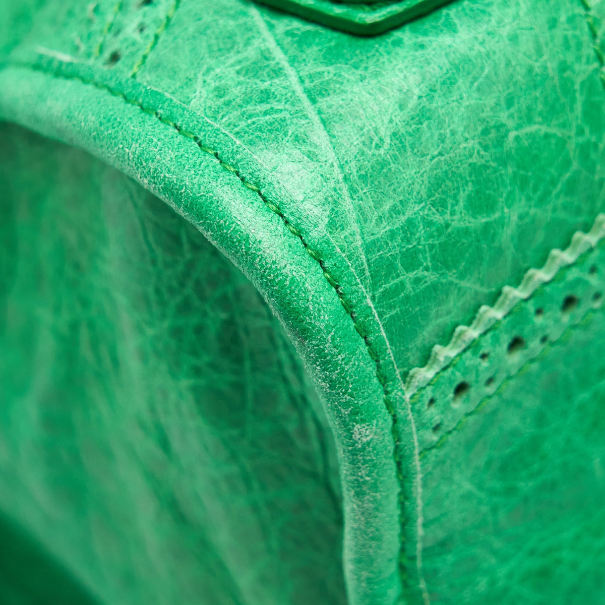 balenciaga Lace City Bag Green SHW