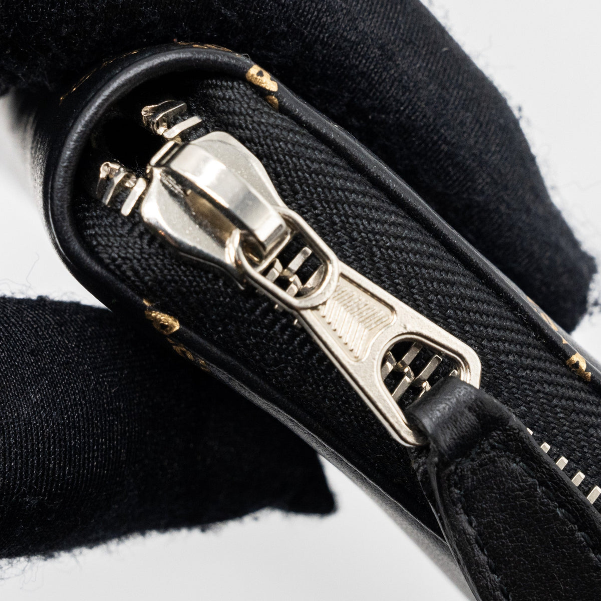 balenciaga Logo Long Zip Wallet Calfskin Black SHW