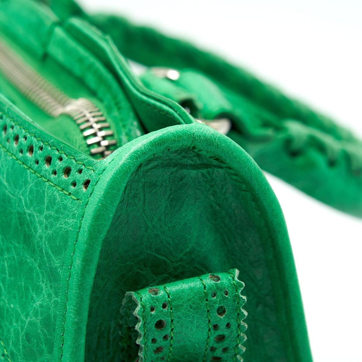 balenciaga Lace City Bag Green SHW