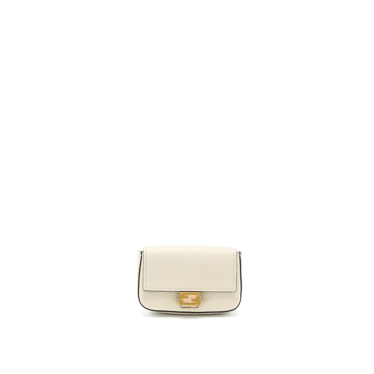 Top quality Fendi Micro Baguette Bag Charm Calfskin Cream GHW