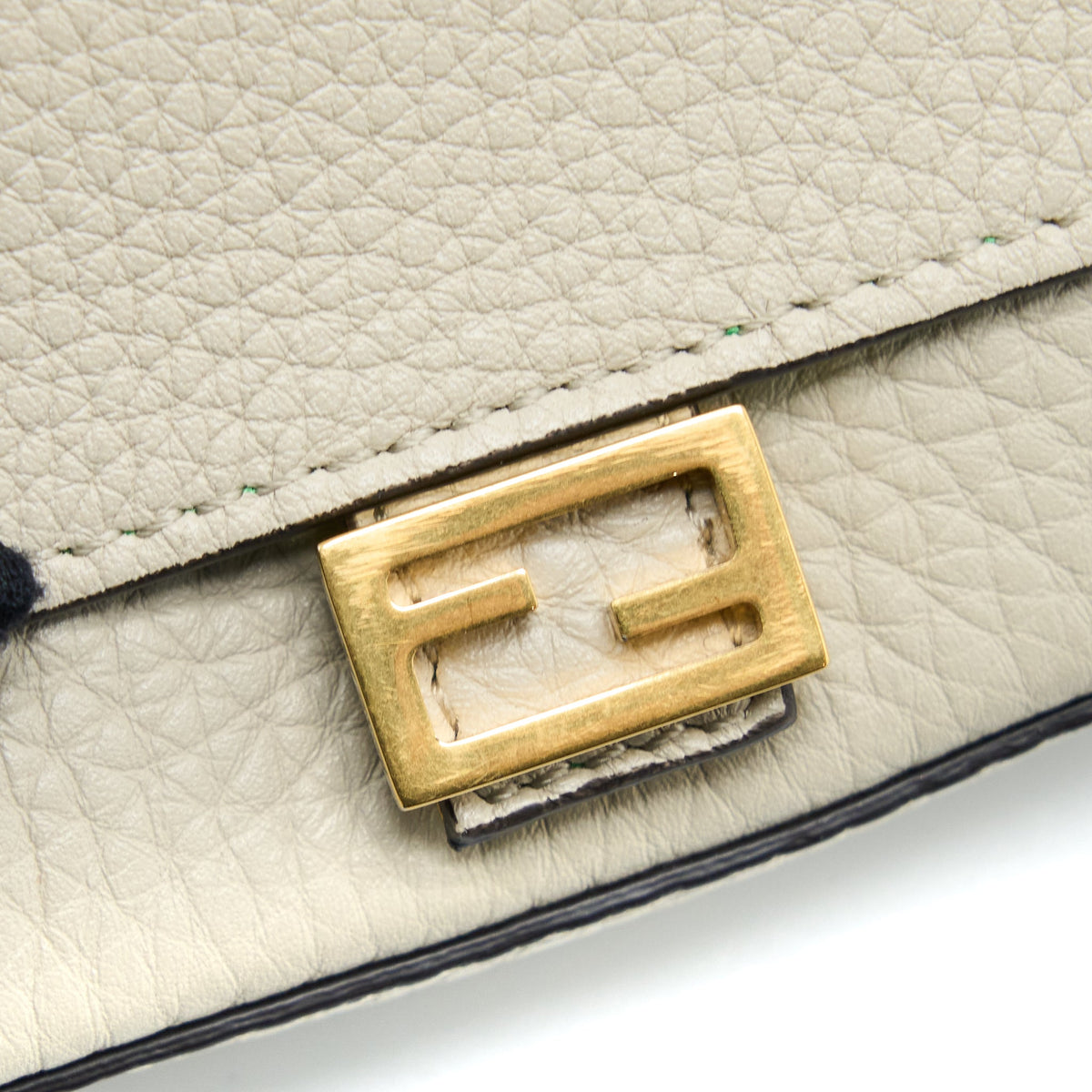 Top quality Fendi Micro Baguette Bag Charm Calfskin Cream GHW