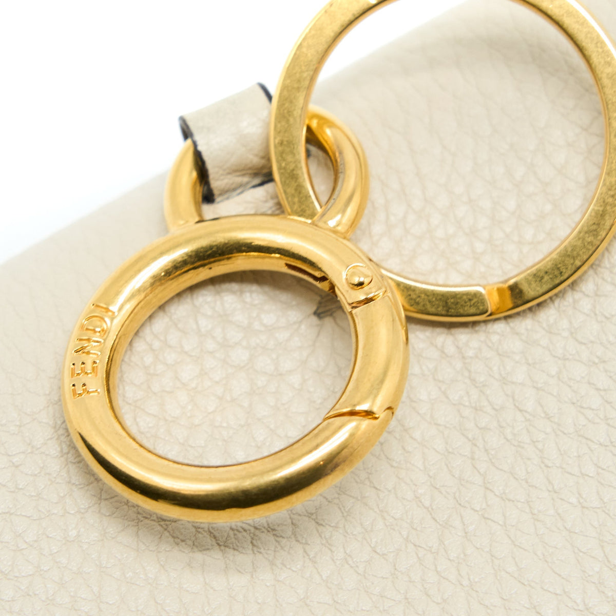 Top quality Fendi Micro Baguette Bag Charm Calfskin Cream GHW